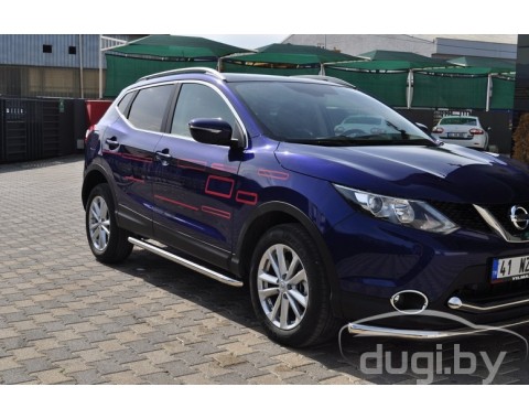 Боковые пороги - трубы "Sport" для Qashqai.